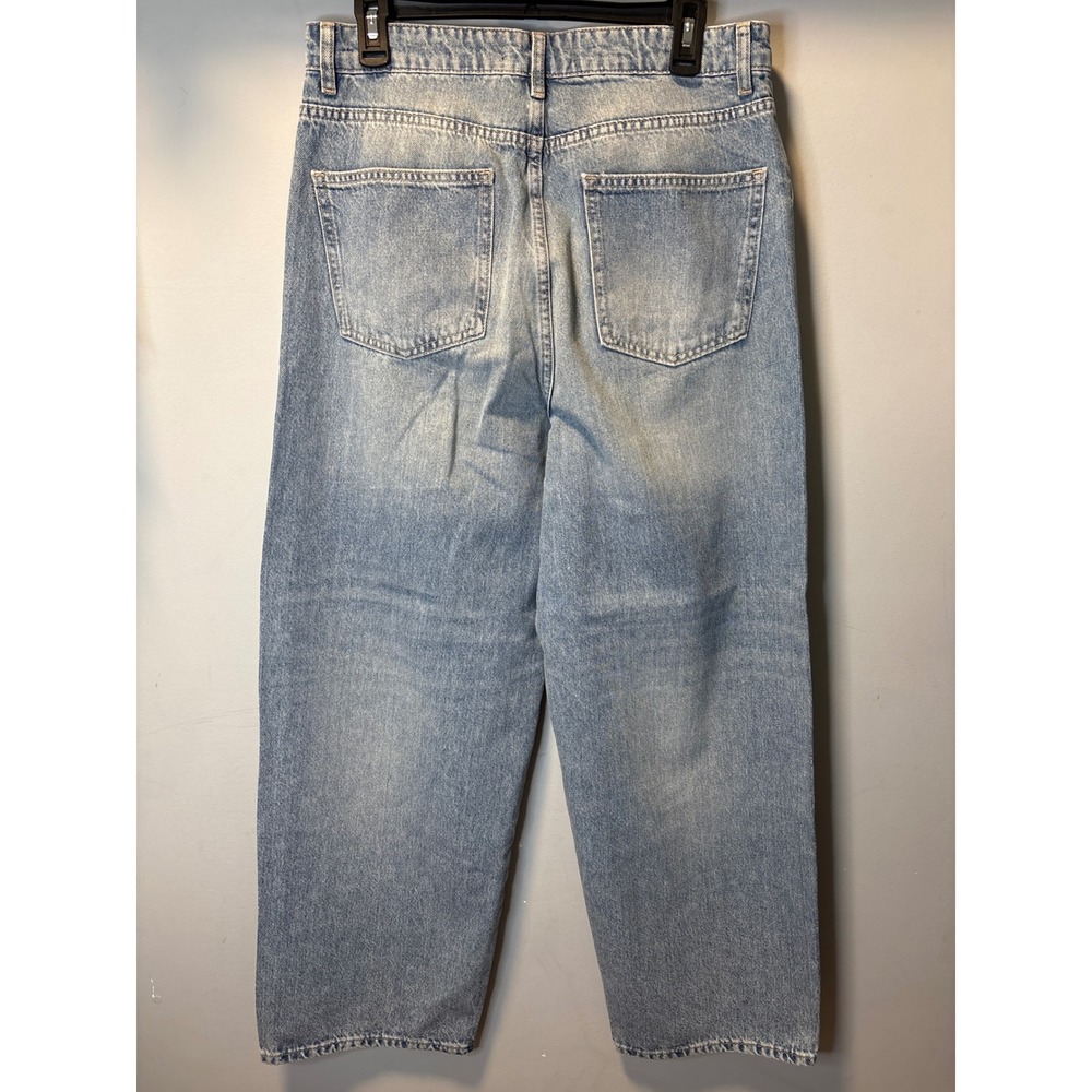NEOHIT Light Wash Wide Leg Barrel Jeans High Waisted Cotton Denim Blue EUR 40 - Picture 2 of 3